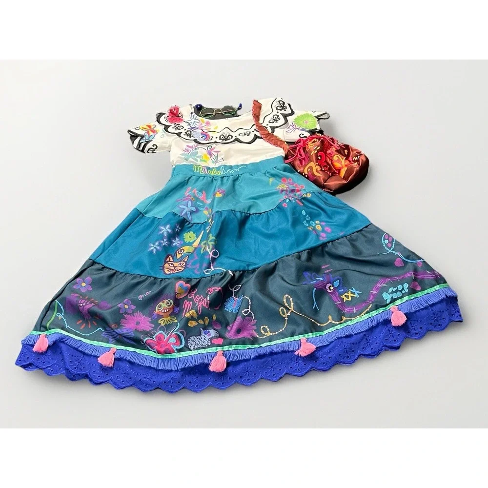 Disney Store Encanto Mirabel Deluxe Costume Dress Girls Size 9/10‎ & Accessories